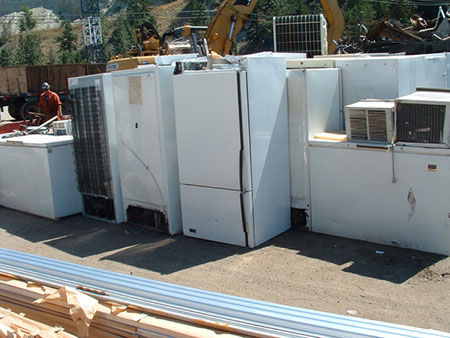 Action Steel accepts old appliance for recycling - remove freon first or we can for an additional fee.